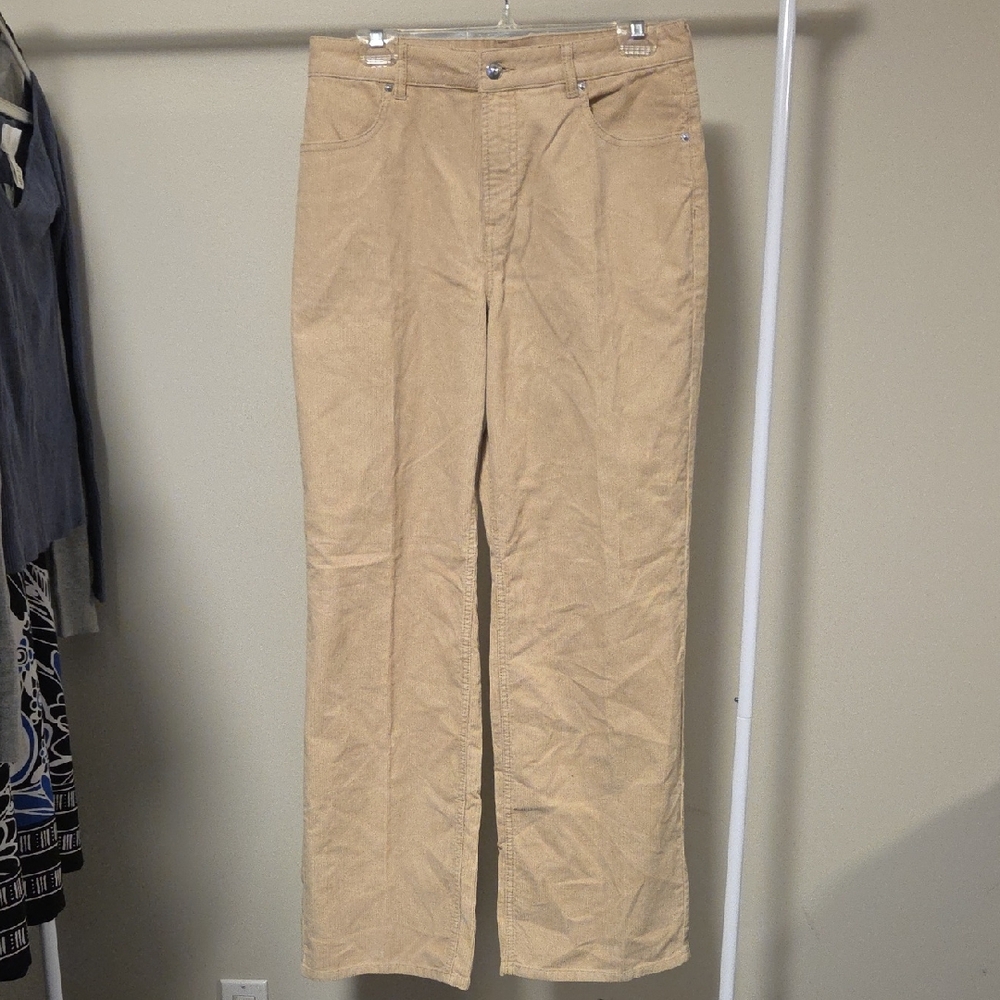 ⭐ NWT Divided Beige Corduroy Straight Leg Trousers Size 8